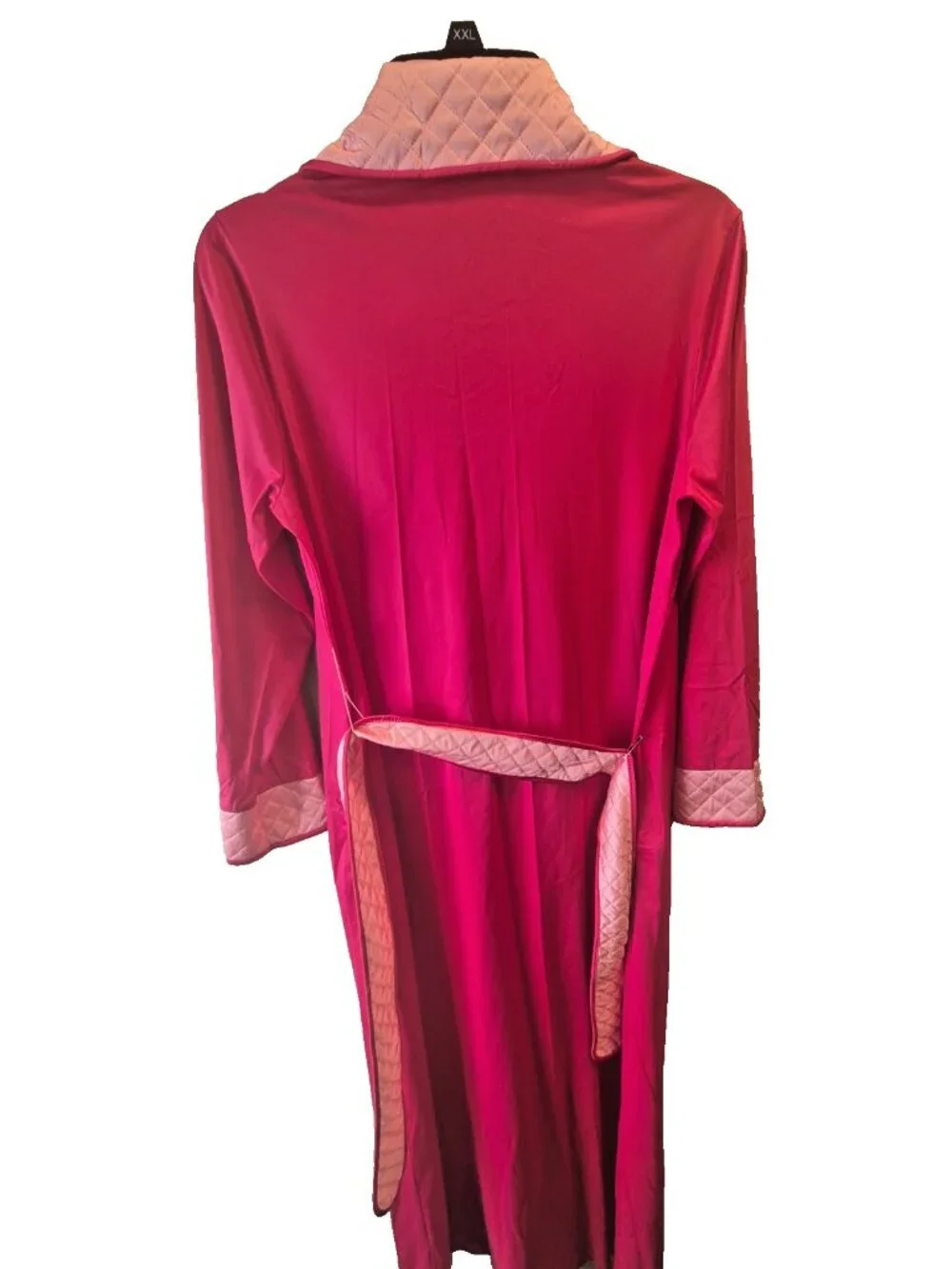 Vintage Vanity Fair Pink Quilted Collar Robe - Size 12 - Made in USA with Pocket